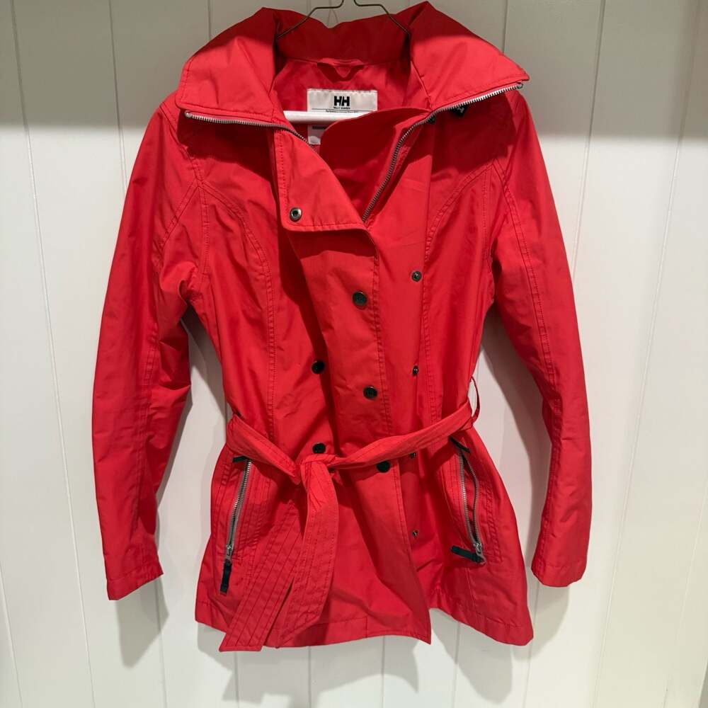 Helly Hansen Women's Belted Performance Rain Trench Coat Red